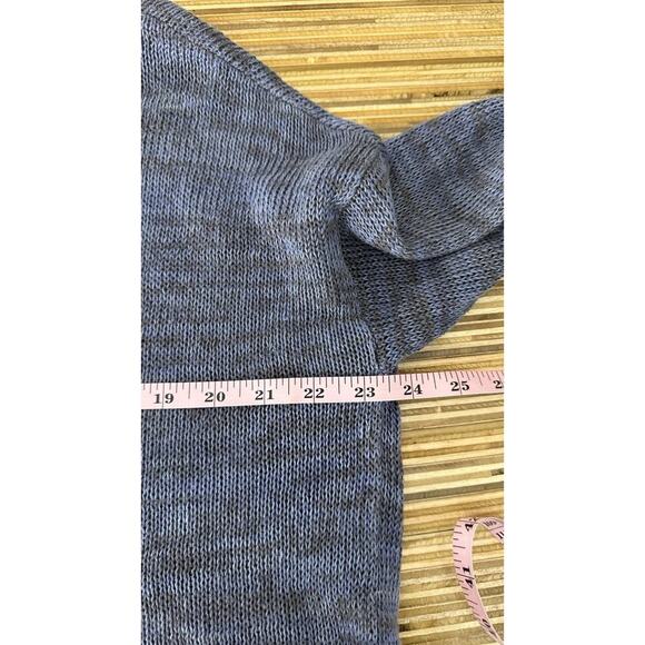 EILEEN FISHER Sweater Small Organic Linen Tunic Long Sleeve Pullover Blue 1792 - Picture 8 of 9